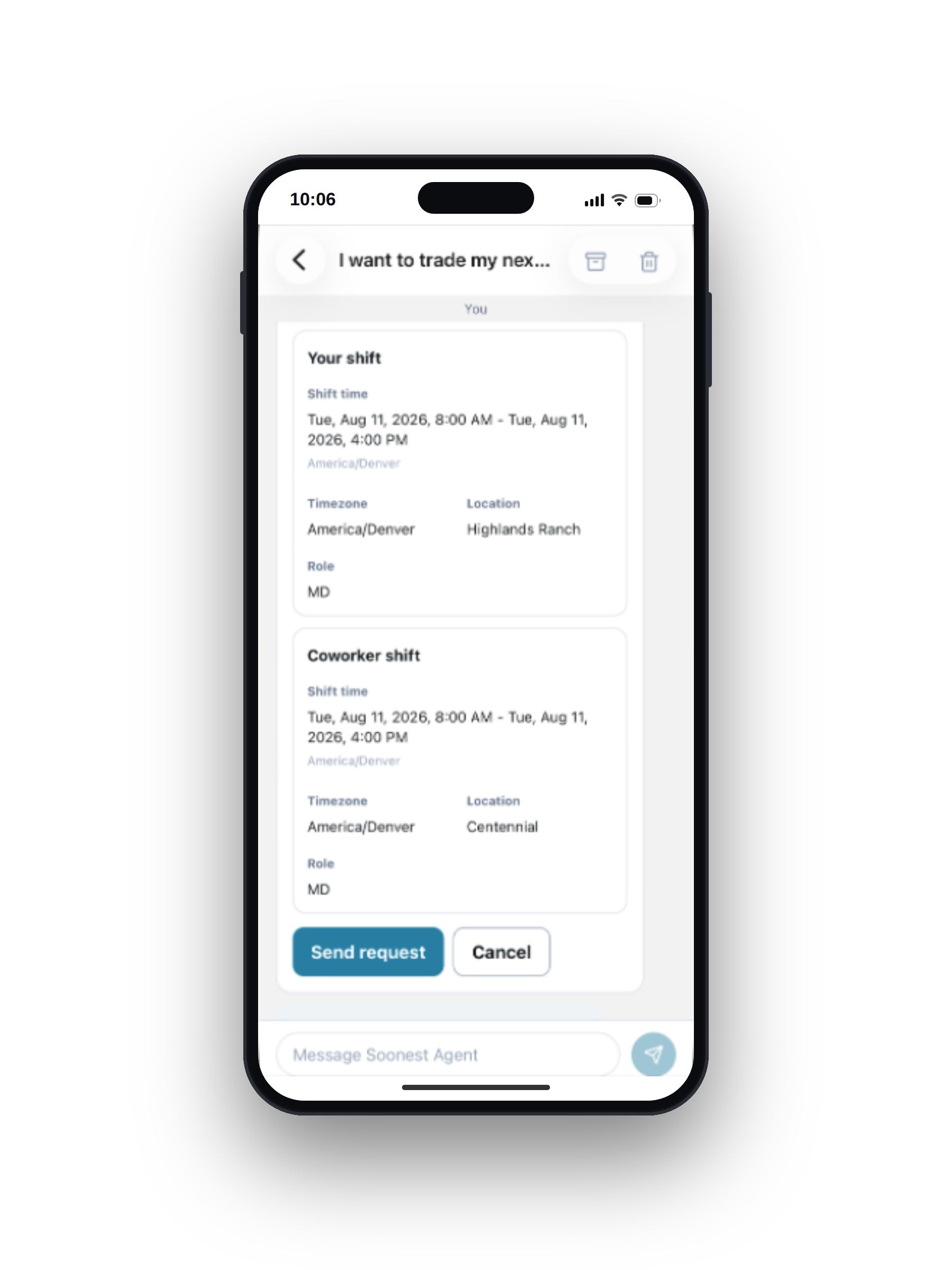 Soonest AI Schedule Assistant on mobile